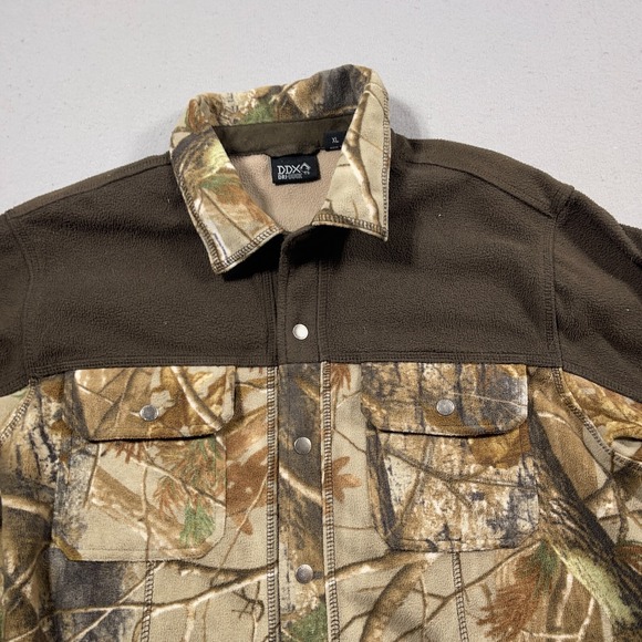 DDX Dri Duck Camouflage Fleece Shirt Jacket Mens XL Outdoor Hunting Camo Gorp - Picture 3 of 10